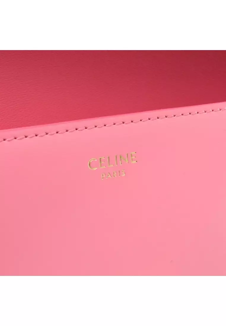 Pre-Loved Celine Claude Triomphe one shoulder bag leather pink