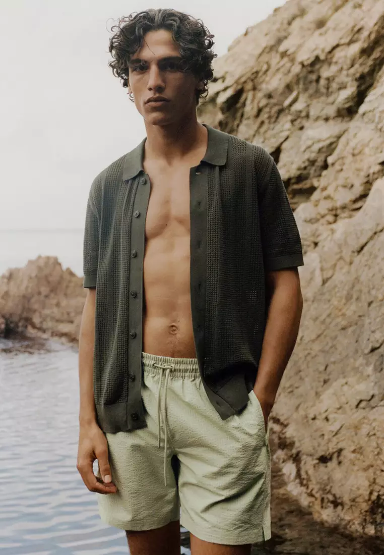 Seersucker Swimming Trunks