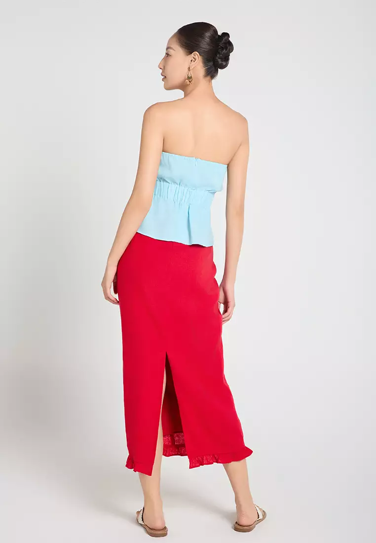 Linen Bustier Top