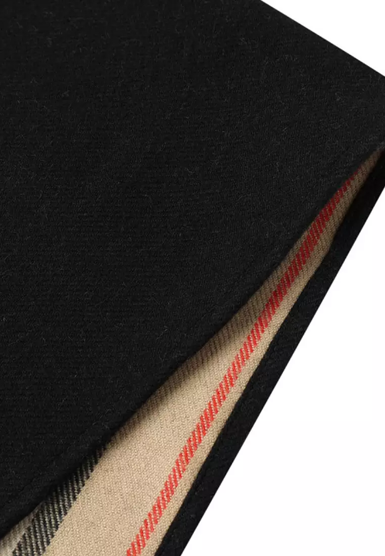 Buy Burberry Women's Reversible Icon Striped Wool Cape in Black ...