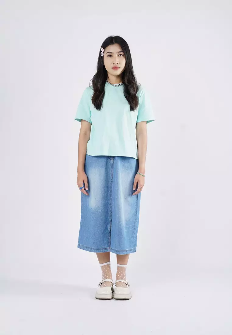 3Second Women's Basic T-Shirt Short Sleeve Regular Fit Cotton Logo Script 1 OL-C020925