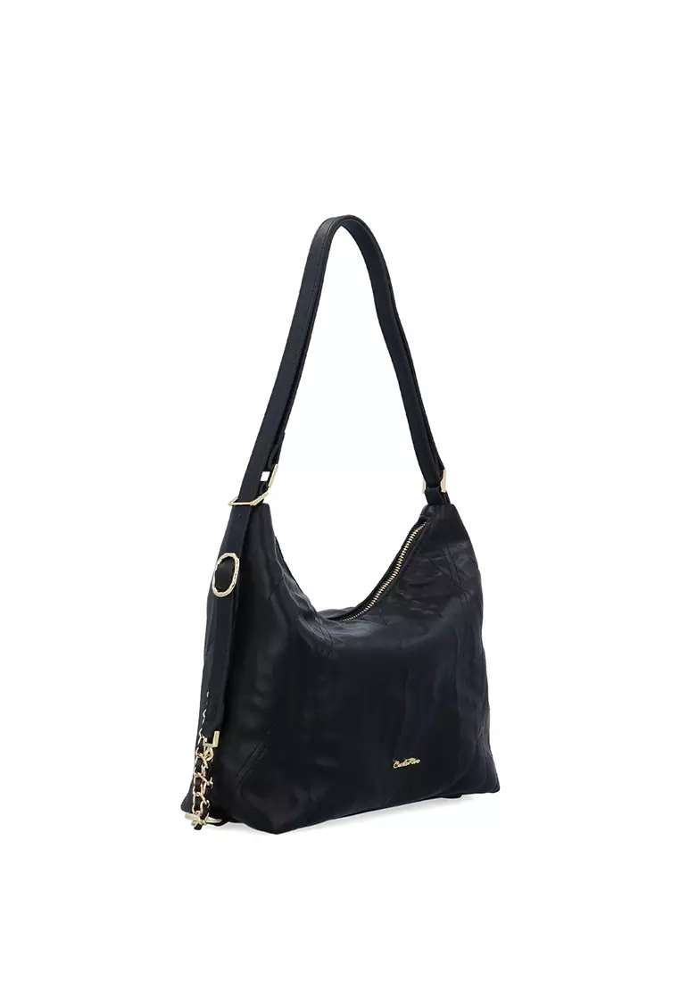 CR Camille Soft Chain Hobo - Black