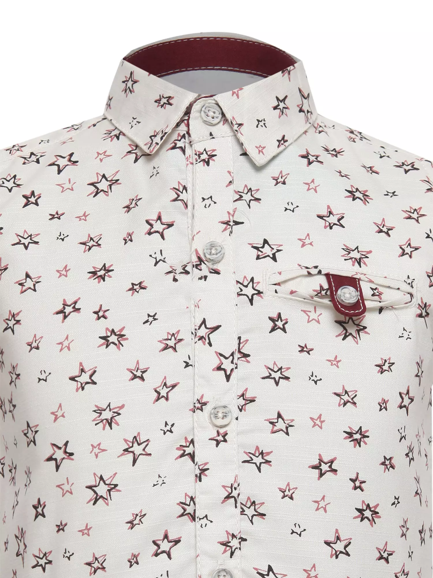 Qna Boy Rychkov Kemeja Anak Putih Lengan Pendek Motif Bintang