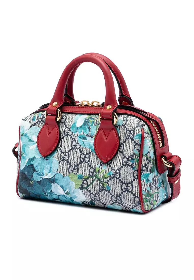 Pre-Loved Gucci Mini Gg Supreme Blooms Boston Bag