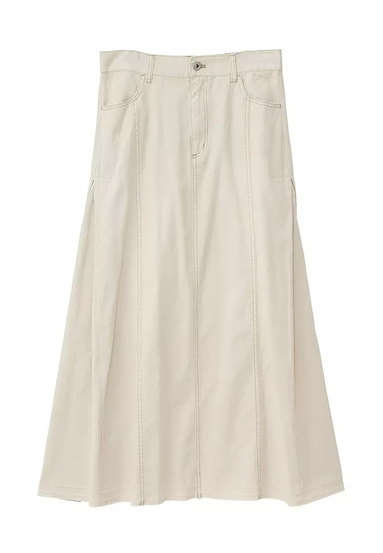 Green Parks - Airisu Side Tuck Denim Skirt