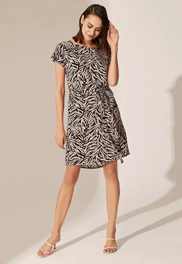Wais Tie Viscose Dress