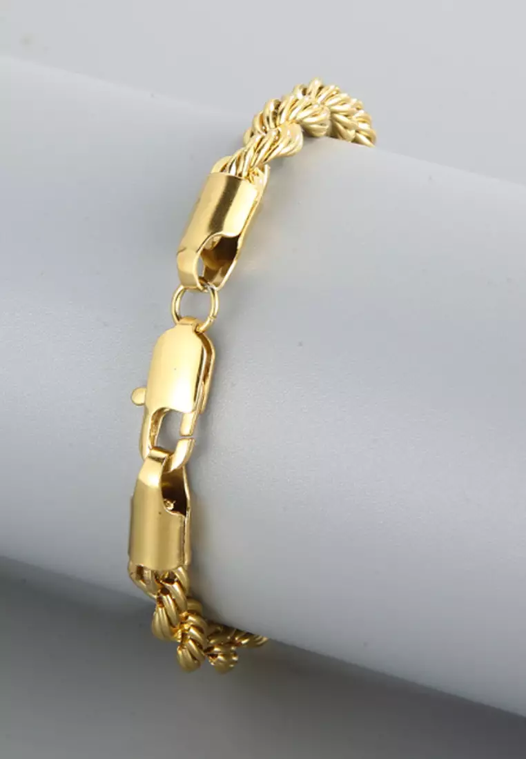 Buy Kings Collection Gold Titanium Steel Bracelet Circumference