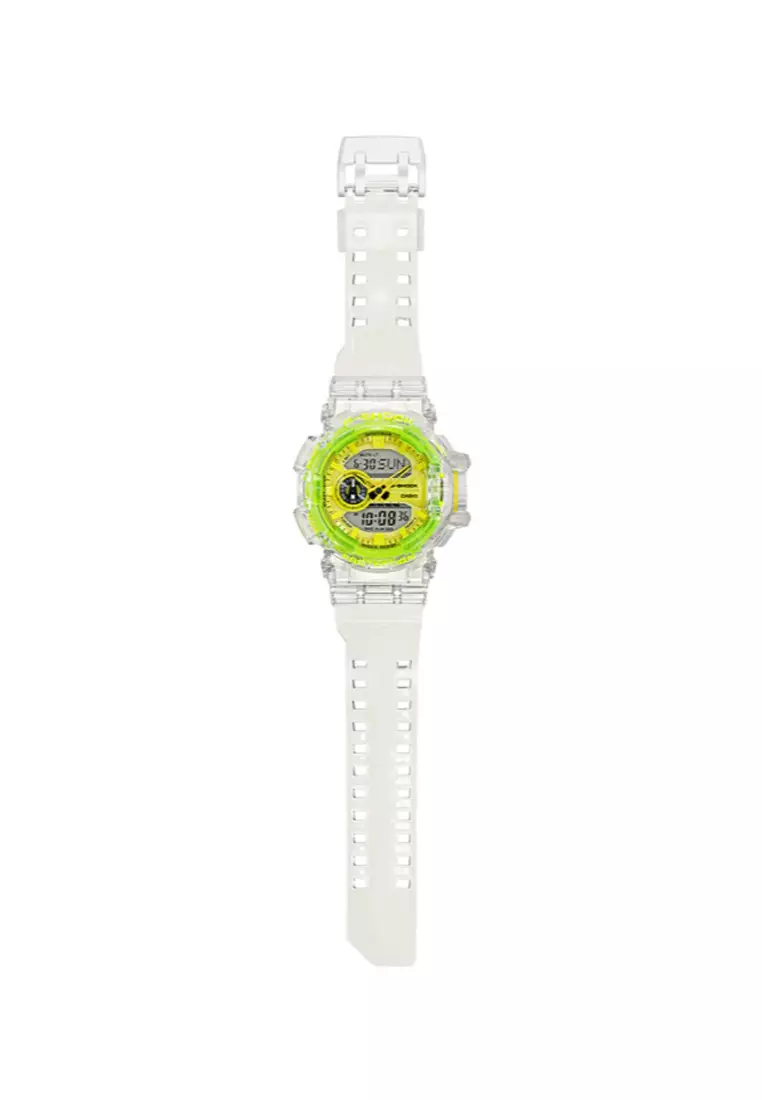 Men's Analog-Digital Watch GA-400SK-1A9 White Semi-Transparent Resin Band Sports Watch