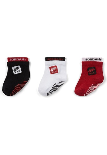 Jordan red Jordan 3-Pack Grip Quarter Socks (Toddler) AC93AKAF1E0972GS_1