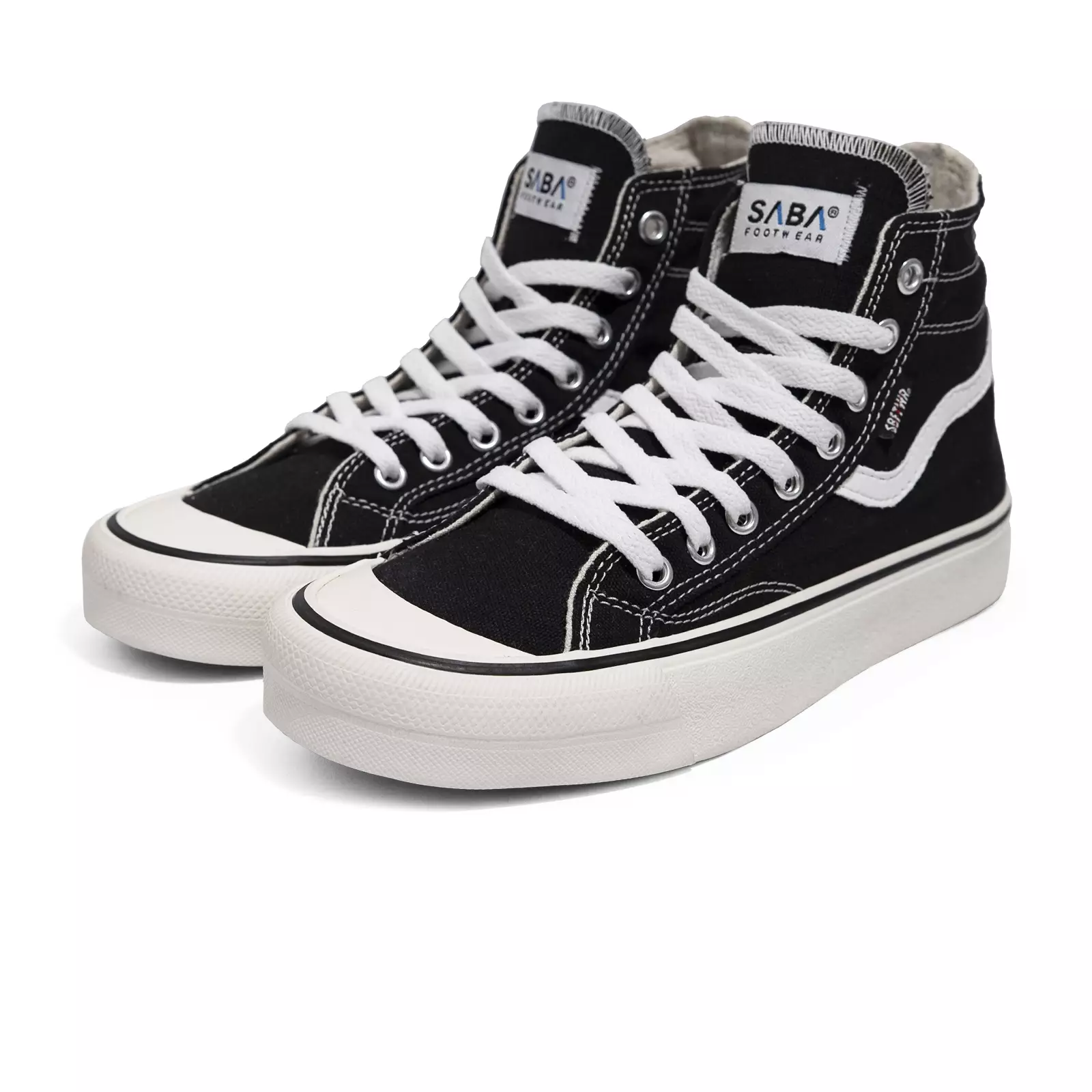 SABA Veloz High Black White Classic - Sepatu Sneakers Casual Pria Wanita