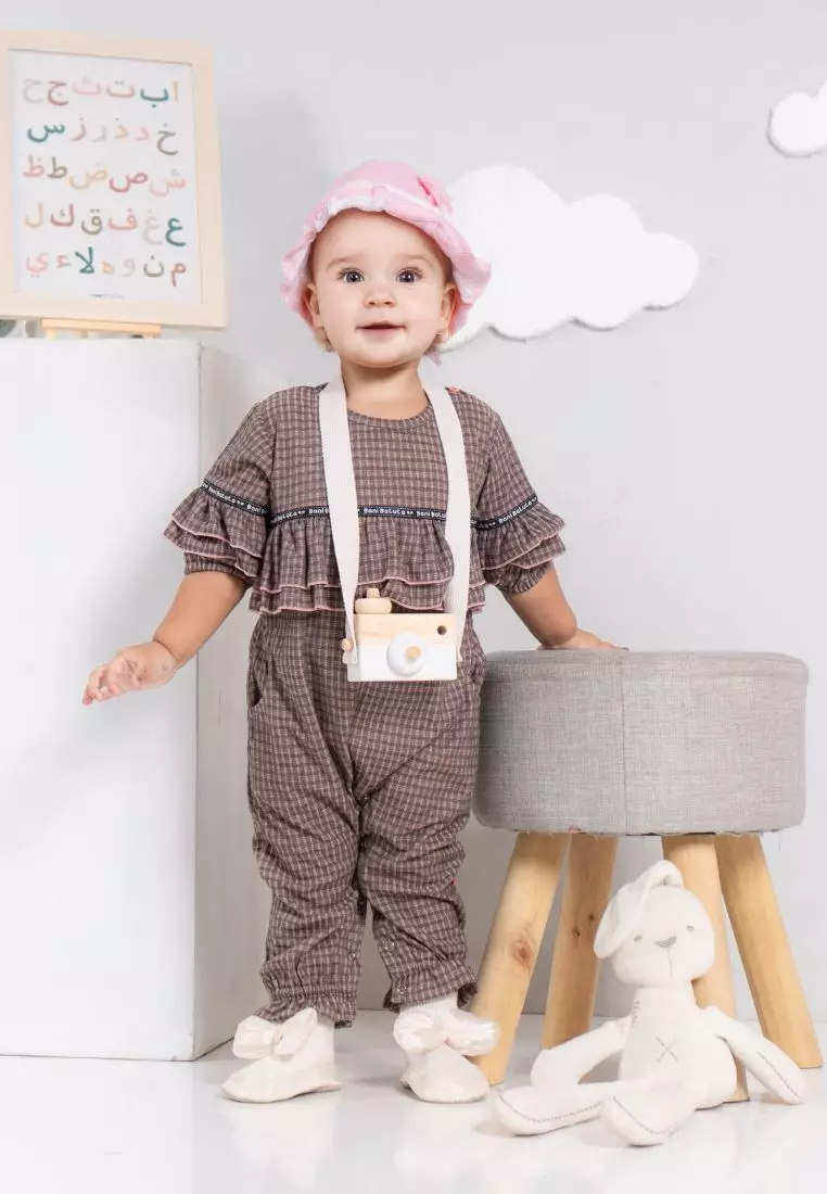 Rabbani - Jumpsuit Bani Batuta Lengan Pendek Lilly Z1M Exclusive Dusty Pink