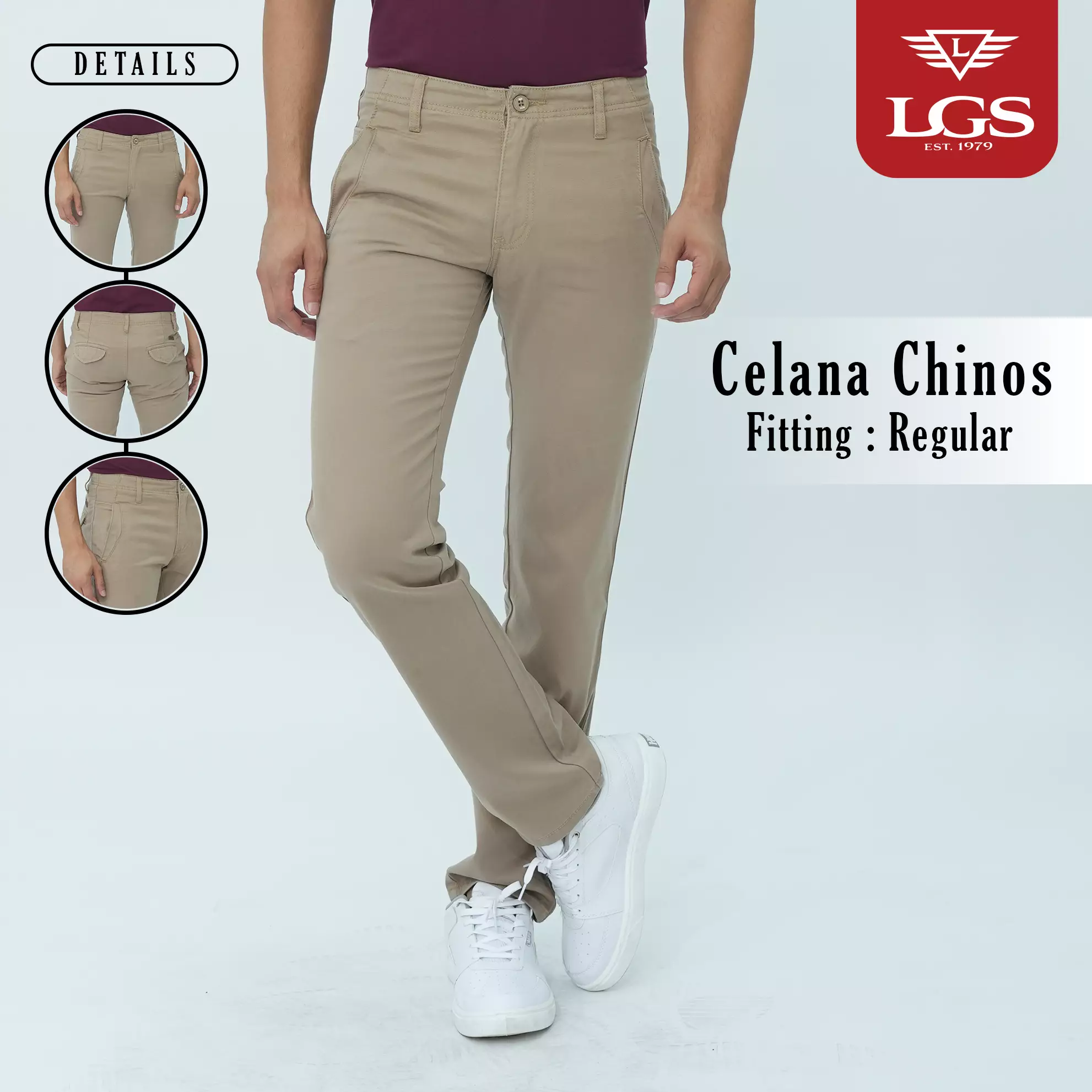 LGS - Celana Chinos - Saku Vest - Regular Fit - Khakis - CCT.569.057.001.C