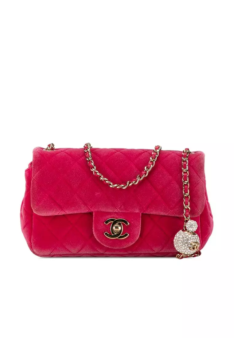Chanel Pre-Loved Chanel Mini Quilted Velvet Pearl Crush Single Flap ...