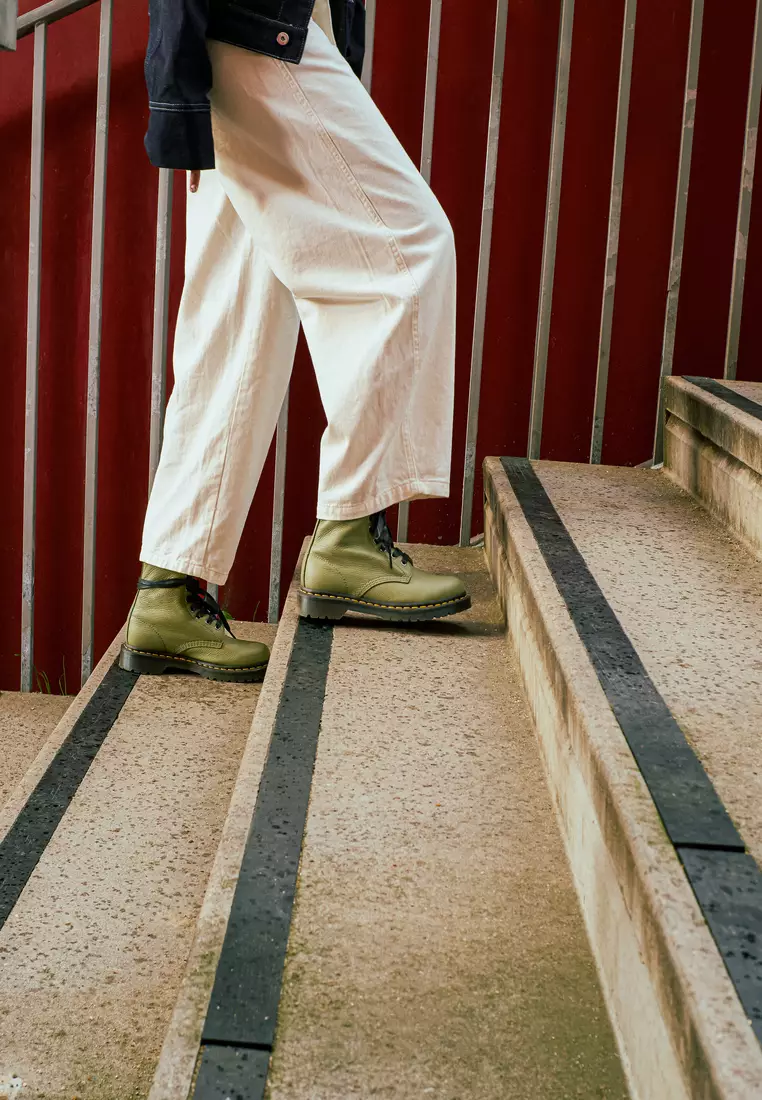 Buy Dr. Martens 1460 Pascal Virginia Leather Boots Olive