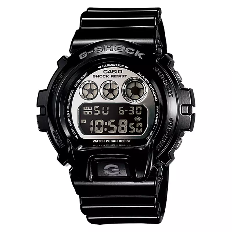 Jam Tangan Pria Casio G-Shock DW-6900NB-1DR Mirror-Metallic Digital Dial Black Resin Band