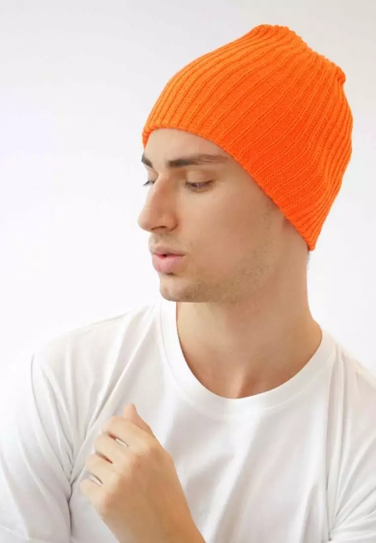 Houseofcuff Topi Kupluk Rajut Beanie Hat Polos Topi Gunung Oranye