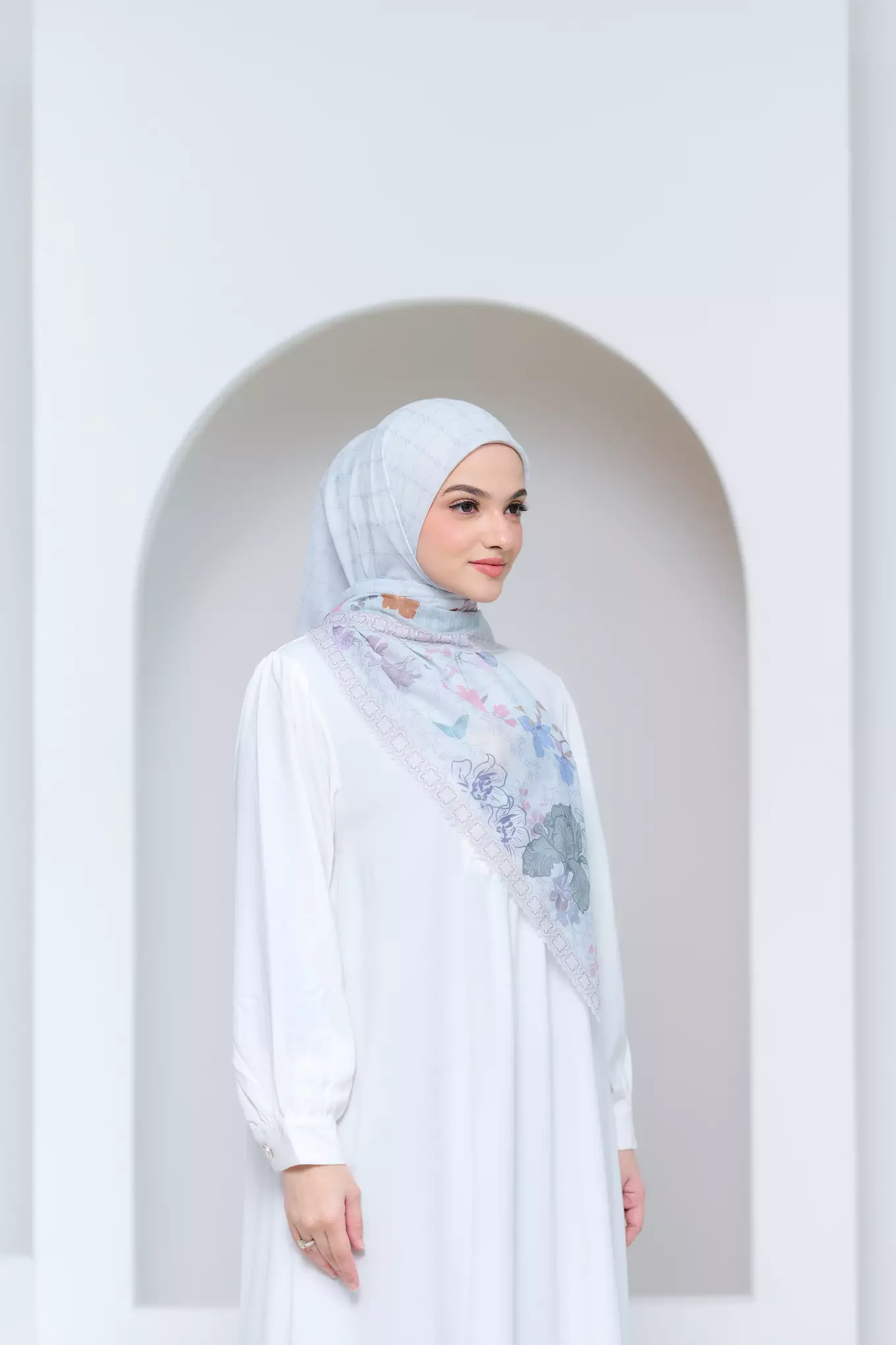 MFMW Floretta Scarf - Kerudung Segi Empat Premium Motif - Pale Green