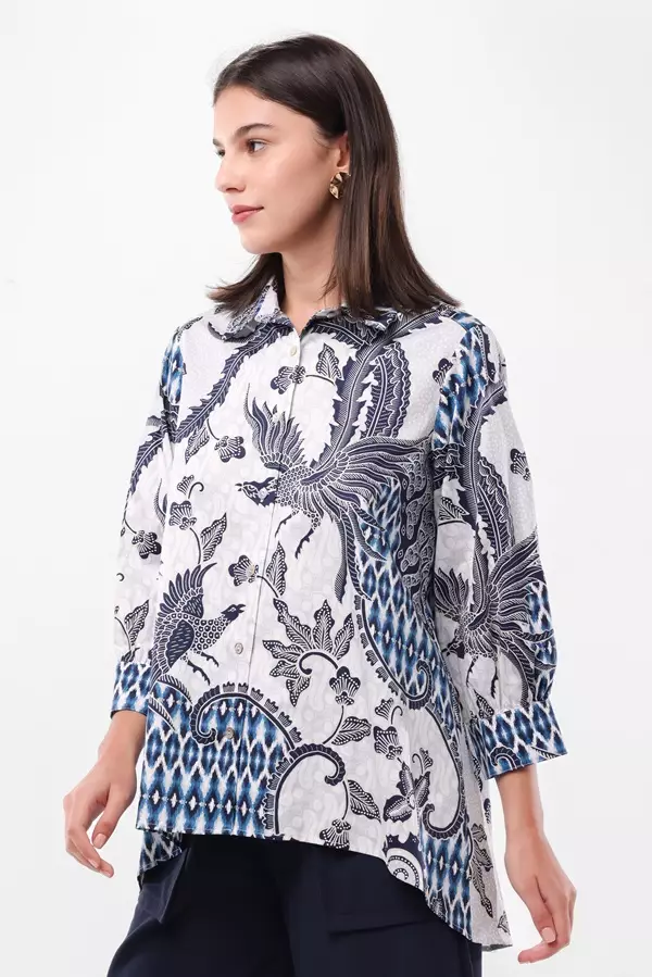 Minimal Kemala A-Line Ethnic Shirt - Blue