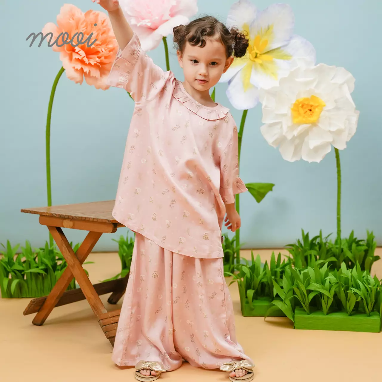 Mooi Setelan Anak Perempuan Mazna Tunik Set - Tea Green