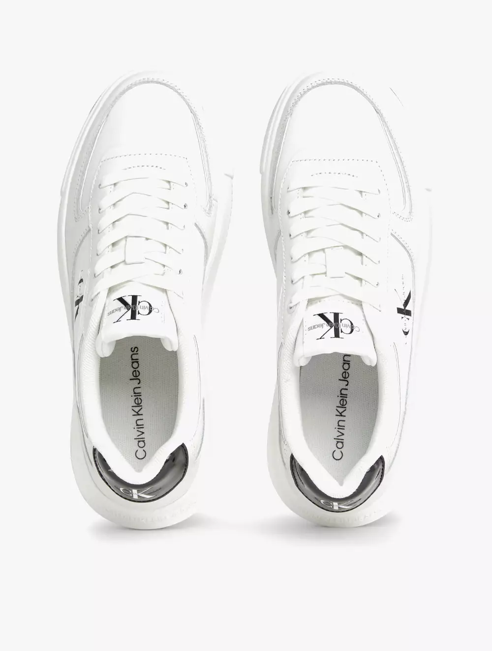 CALVIN KLEIN JEANS FOOTWEAR - CHUNKY CUPSOLE LOW LEATHER TRAINER - White - white