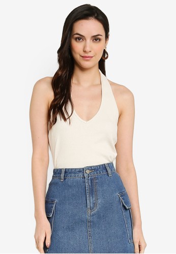 Jual Trendyol Rib Halter Crop Top Original Zalora Indonesia