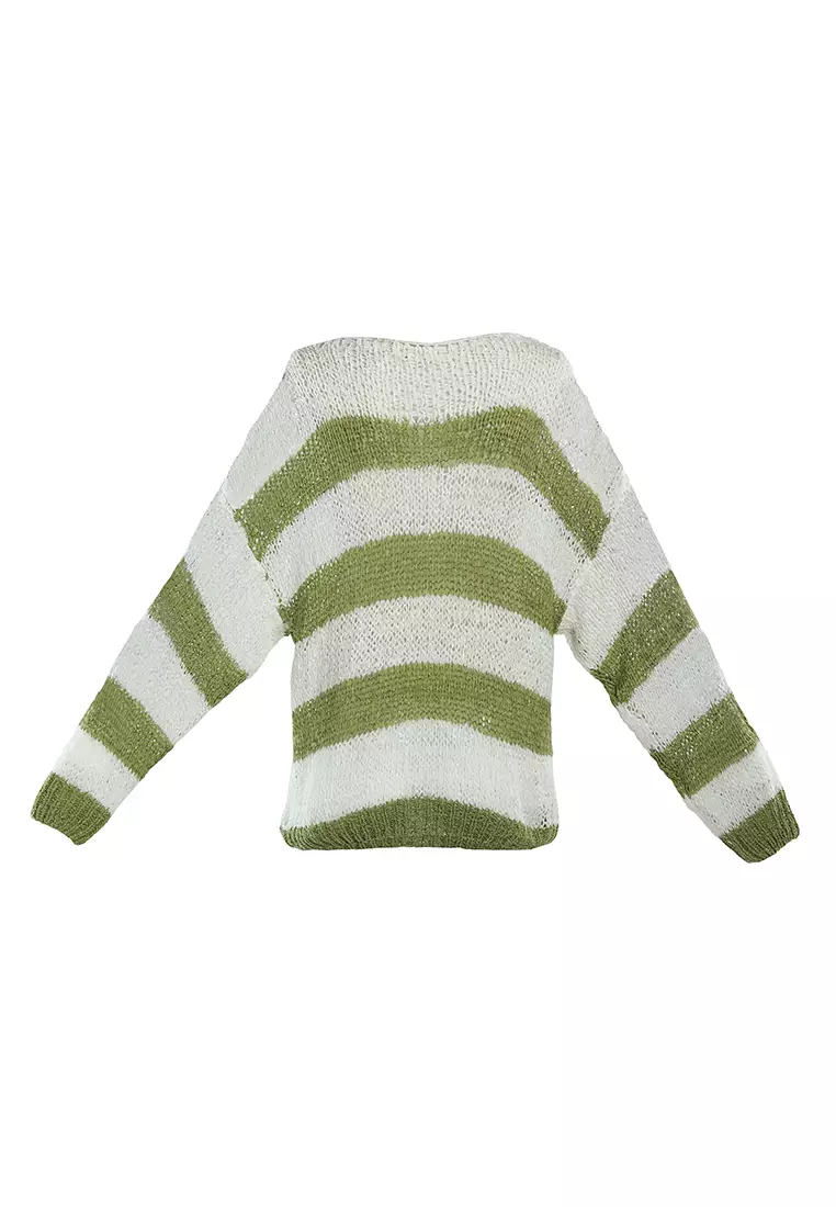 Green Oversized Knitted Top