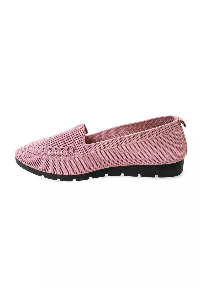 Sepatu Wanita Slip On Simple Design Casual Premium Quality - Pink