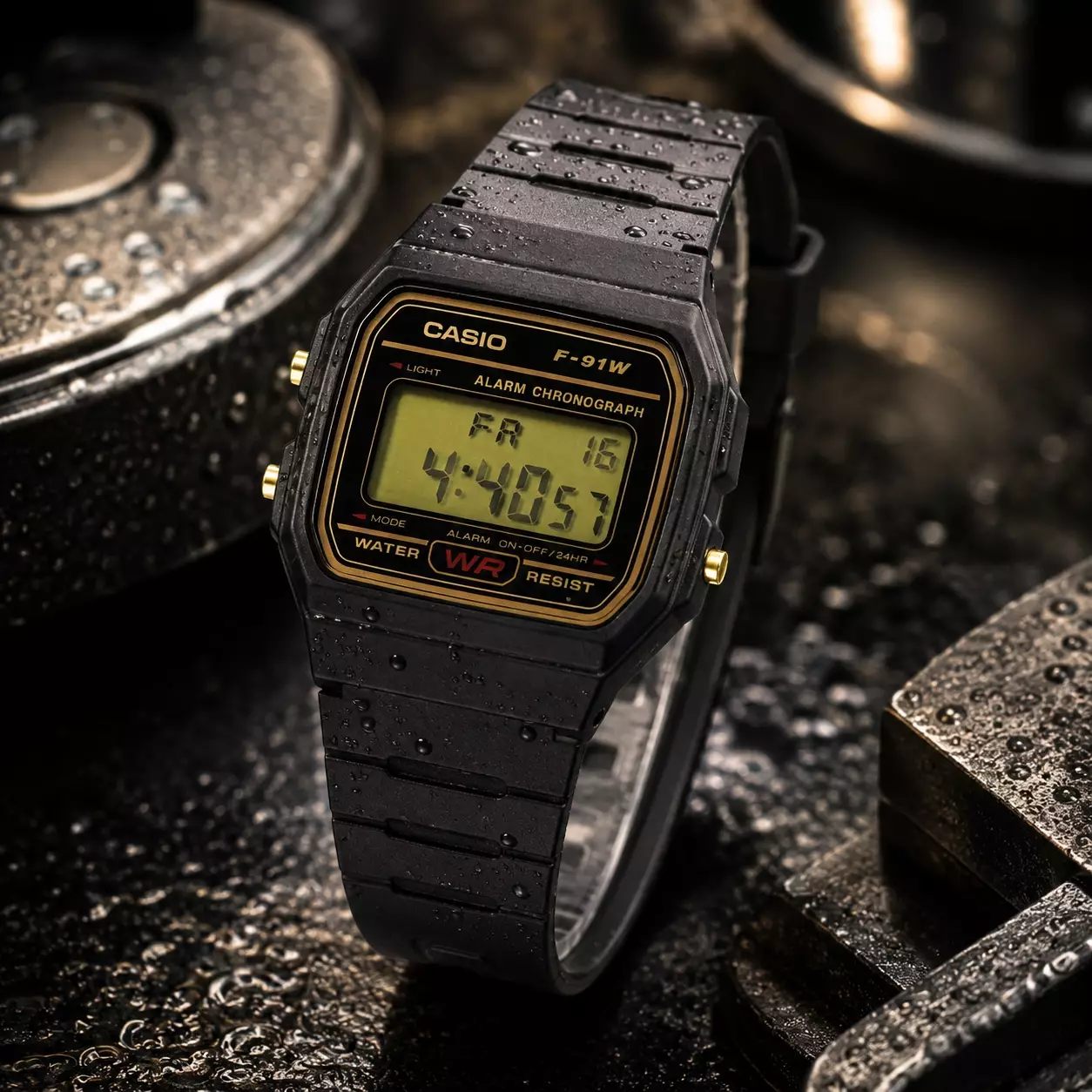 Casio F-91WG-9QDF Rubber Black Digital
