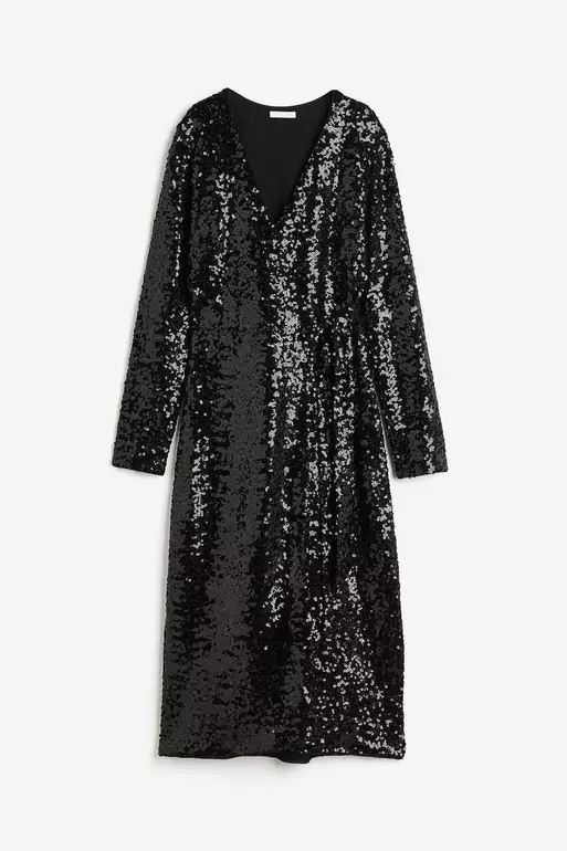 Sequined wrap dress