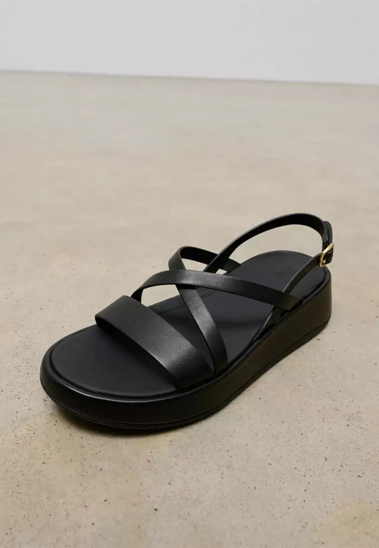 F-mode Leather Flatform Strappy Back-strap Sandals