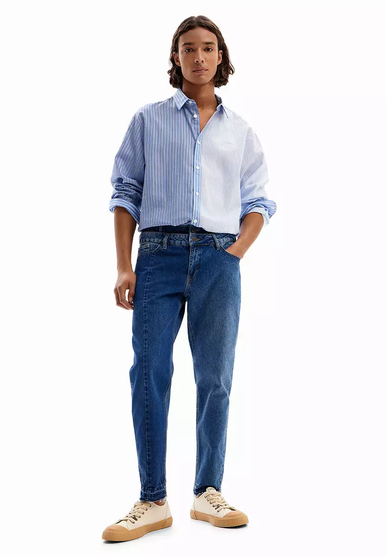 Desigual Man Double-waist carrot jeans.