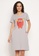 Clovia grey Clovia Monster Emoji Print Short Nightdress in Grey - 100% Cotton D9003AACA37447GS_2