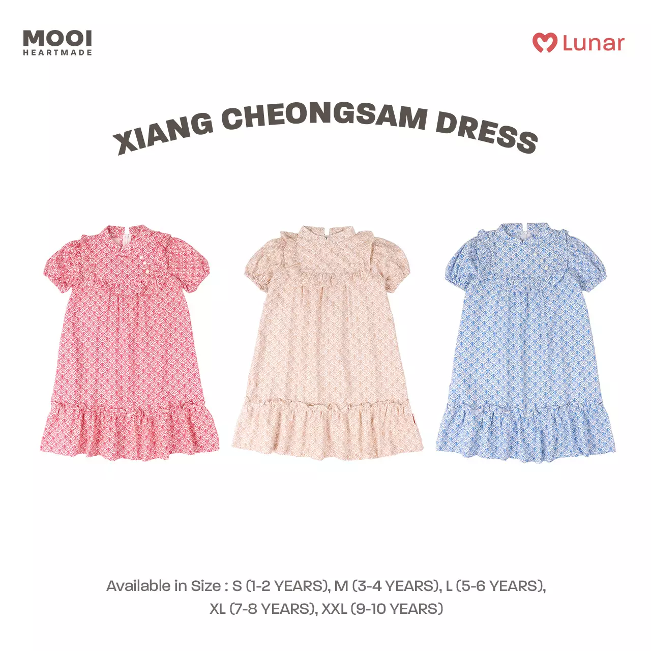Mooi Dress Anak Perempuan Lunar Collection Xiang Cheongsam Dress - Blue