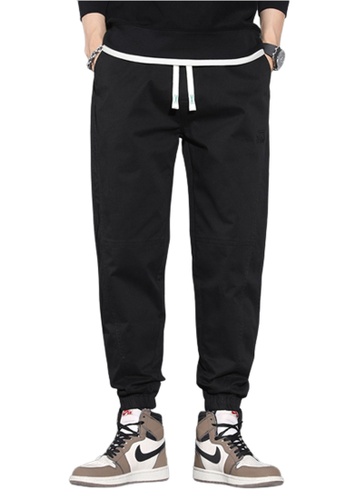Trendyshop black Drawstring Slim Casual Pants 1000BAA5154B5DGS_1