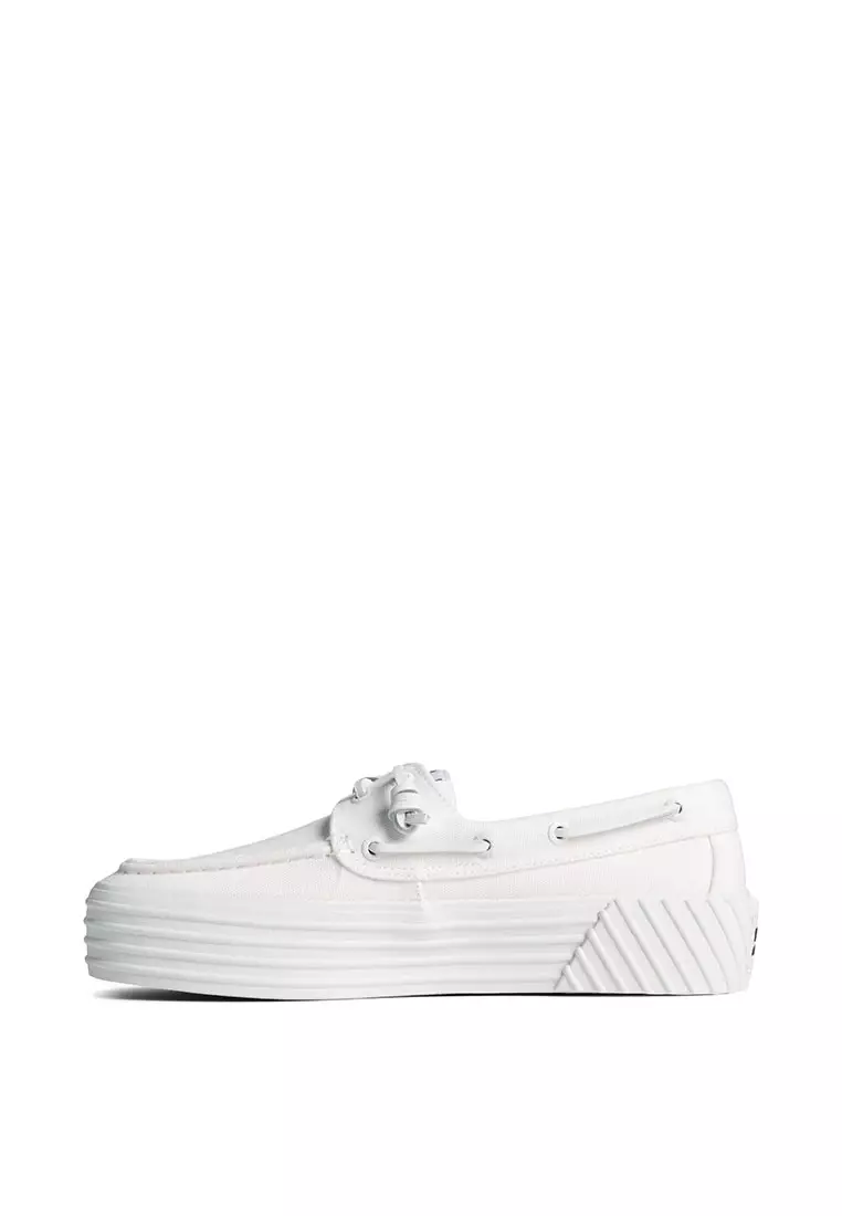 All white hot sale sperrys women's