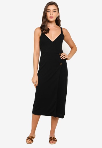 Side button midi dress