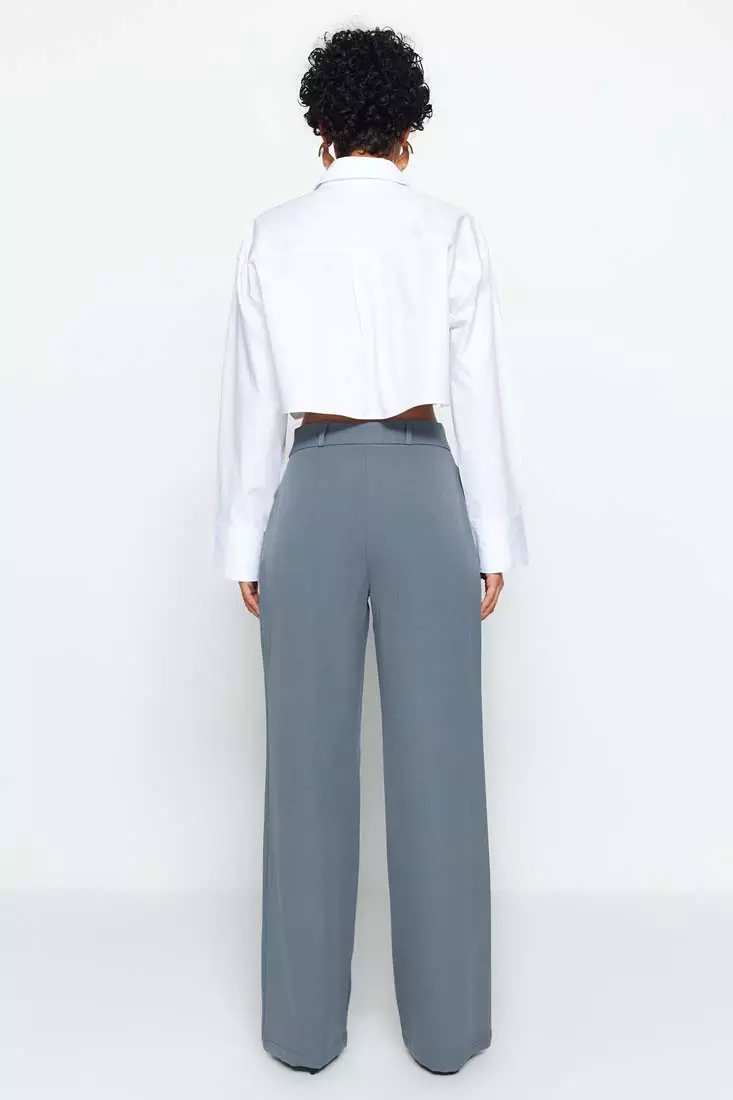 Wide Leg Woven Trousers