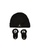 Jordan black Jordan Unisex Newborn's Jumpman Long Sleeves Bodysuit, Hat & Bootie Set (0 - 6 Months) - Black / Gold 1916CKA650F616GS_3