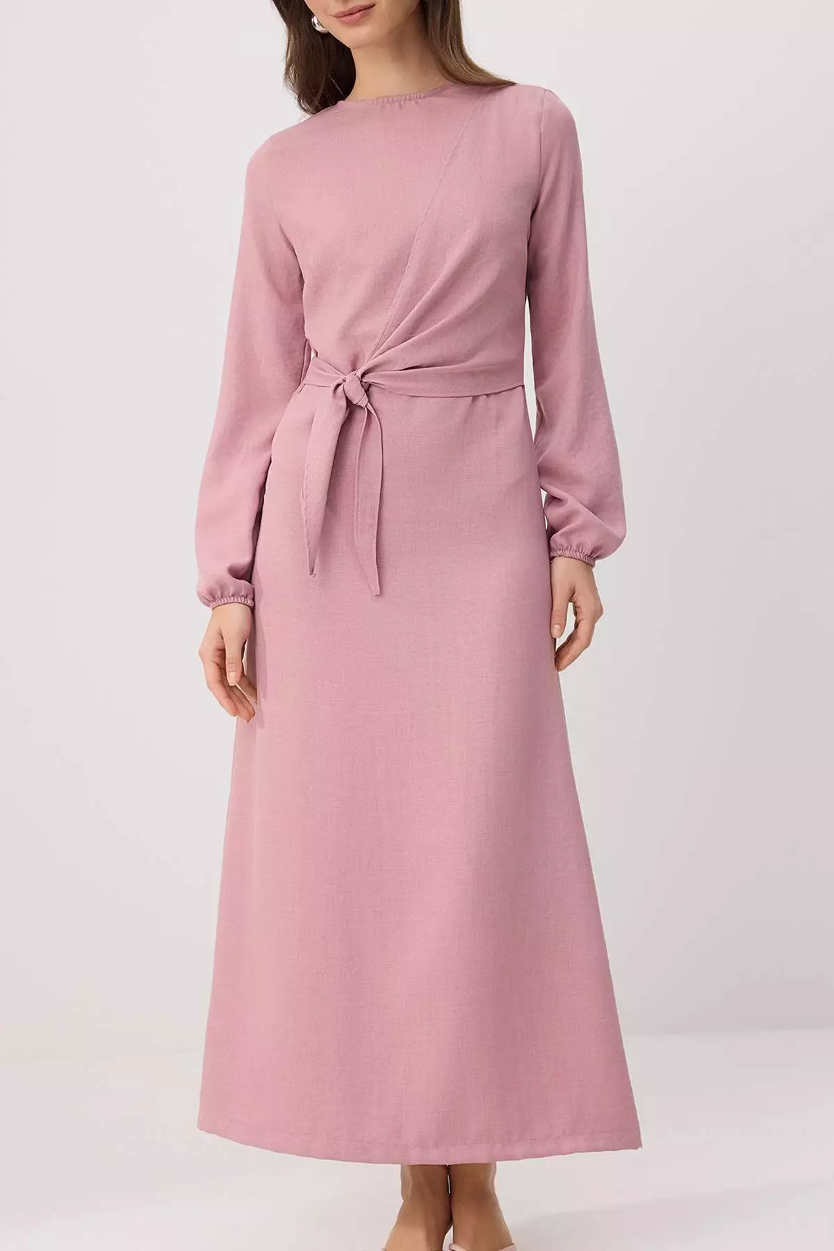 Lilac Linen Look Woven Dress Tctss25Eb00129