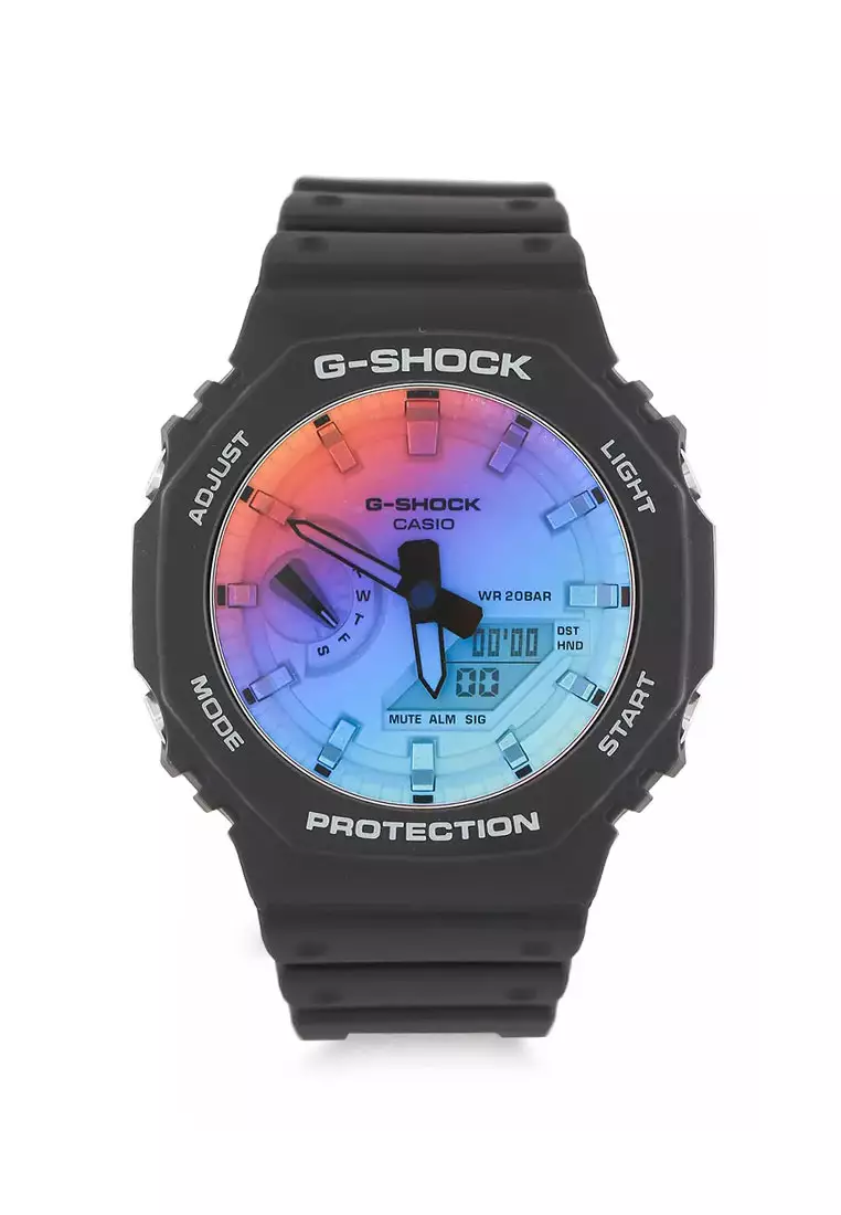 Casio G-SHOCK Jam Tangan Pria - Black Iridescent Rainbow - GA-2100SR-1ADR
