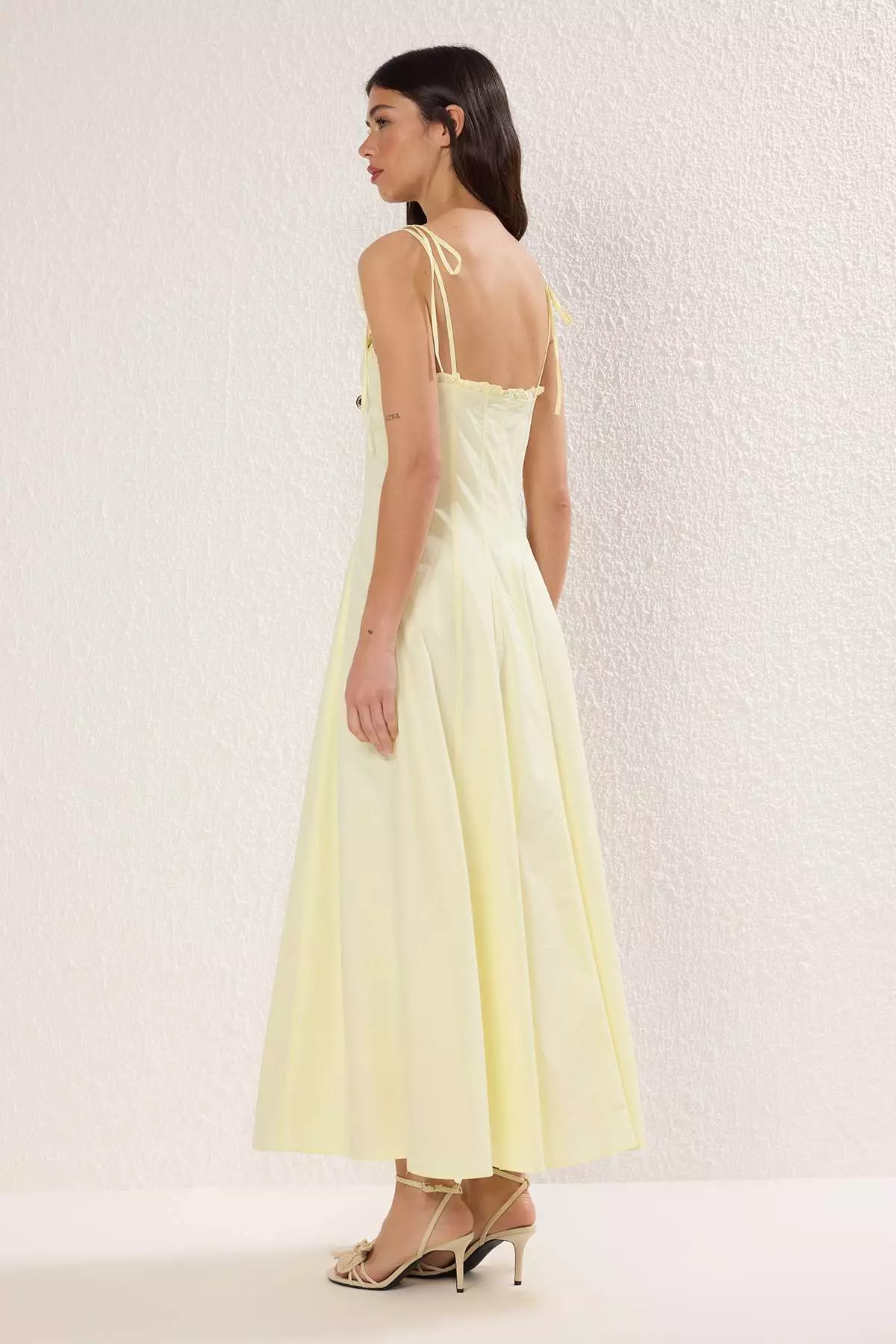 Yellow Waist Opening Maxi Dress