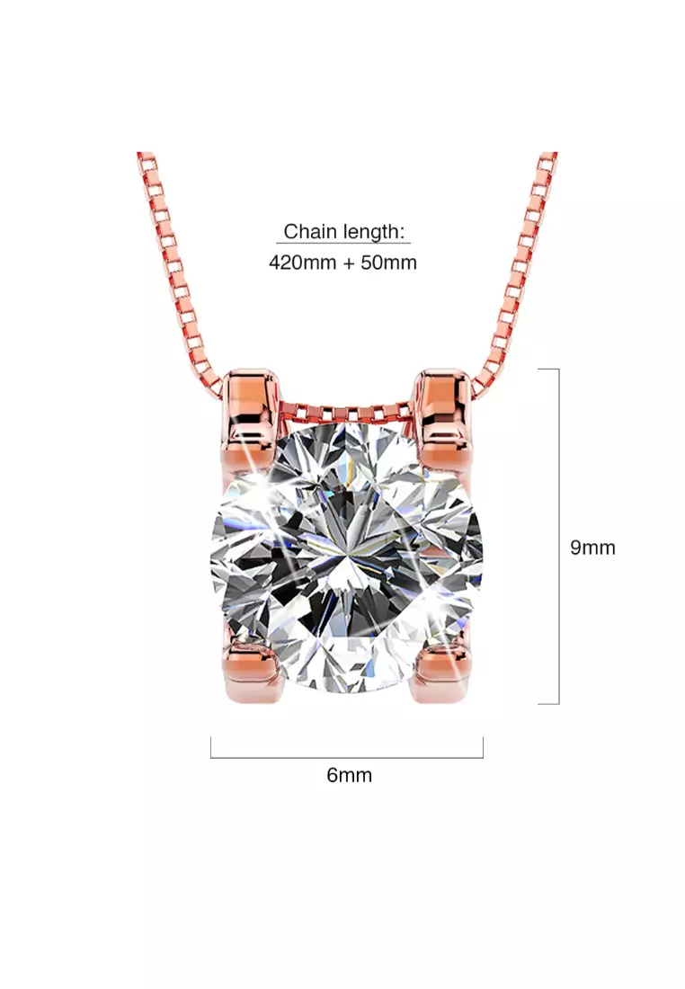 Sonata Crystal Necklace Embellished with SWAROVSKI® crystals-Rose Gold/Clear