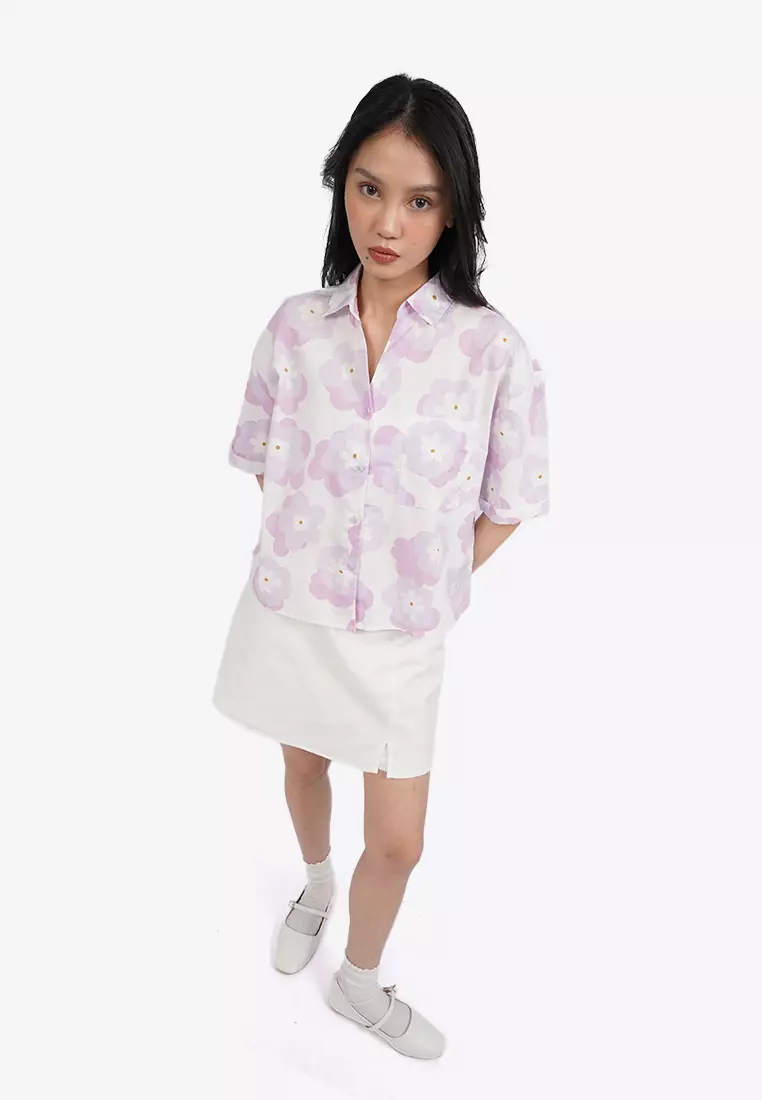 Drop Shoulder Printed Shirt with Pocket