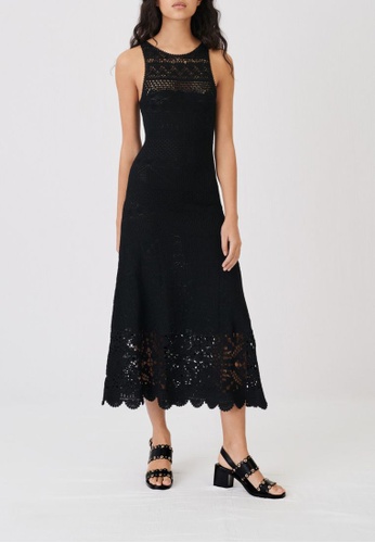 Maje black Crochet-Style Strappy Dress C6DE9AA16A66B3GS_1