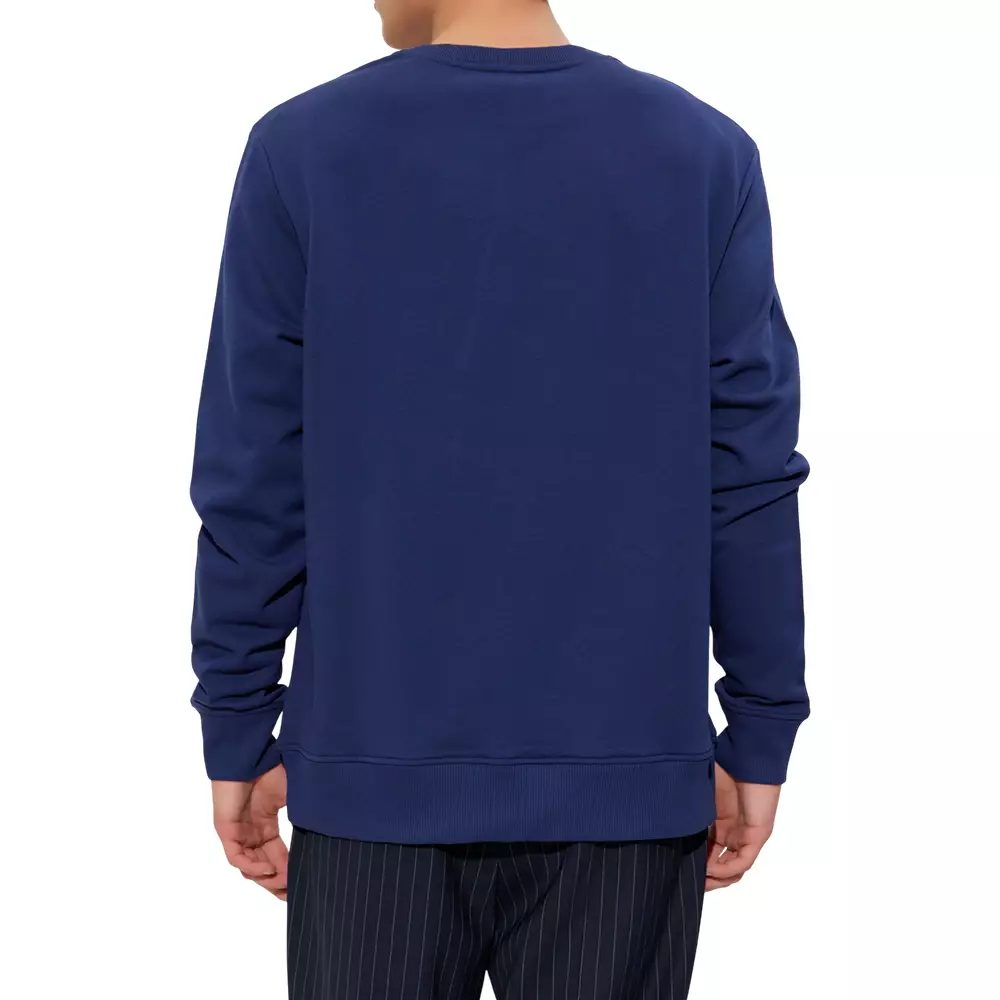 Pierre Central Print Logo Sweatshirt Blue