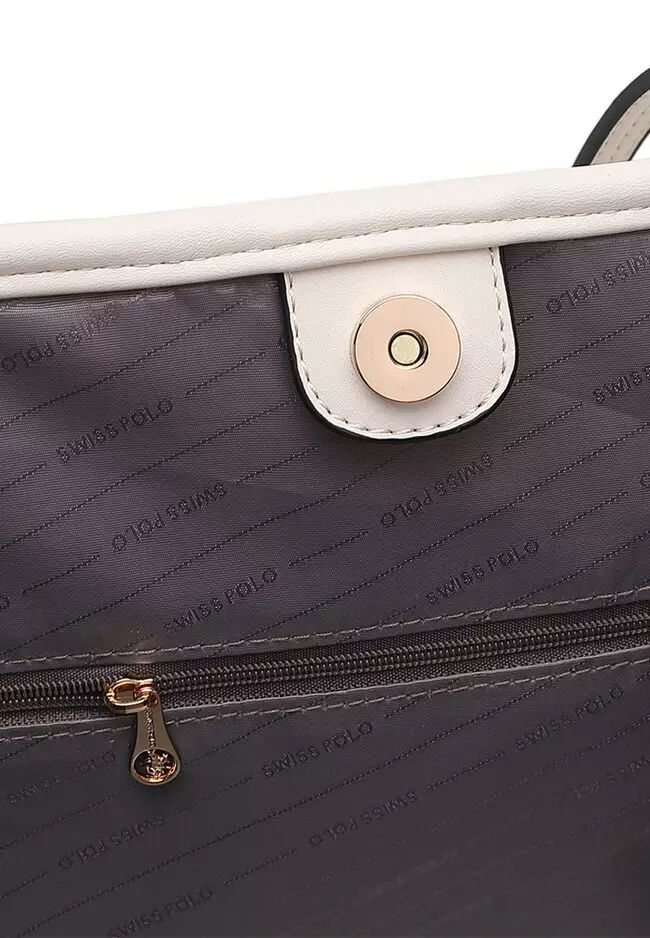 2-in-1 Tote Bag & Top Handle Bag (2-in-1 - Tas Jinjing Wanita & Tas Tangan Wanita) - Putih