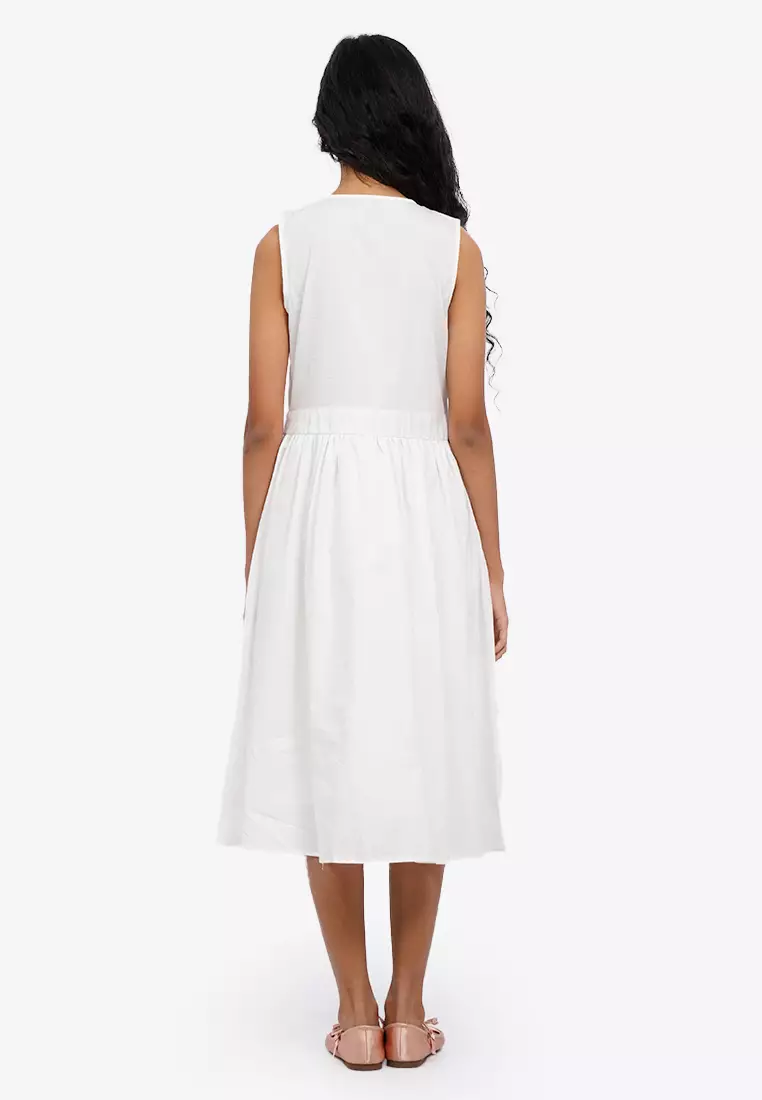 A-Line Sleeveless Pleated Dress