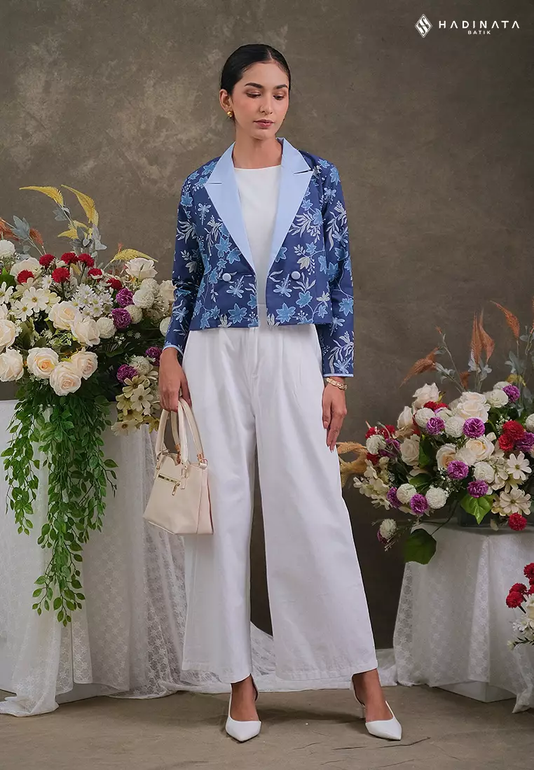 Hadinata Batik Premium Blazer Wanita Vidalea Navy