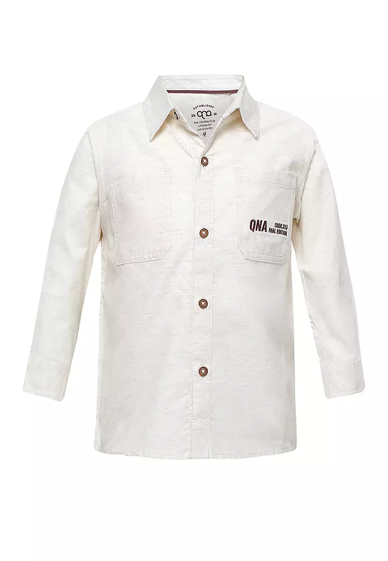 Qna Boy Celestino Kemeja Panjang Anak Cream