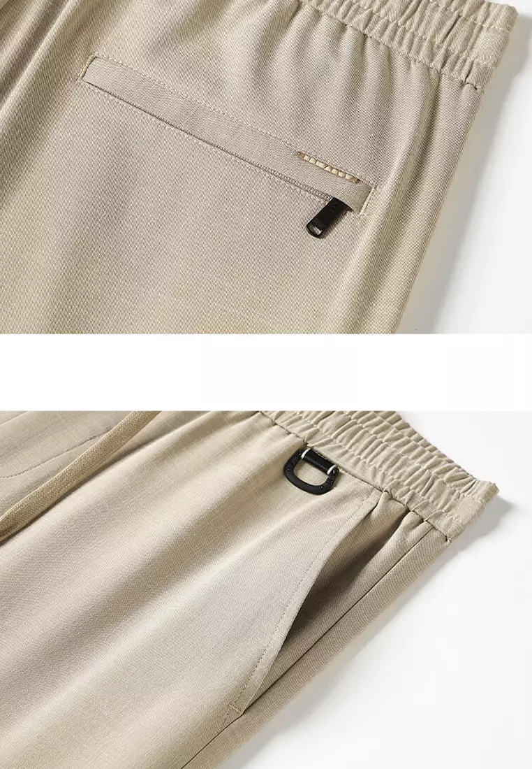 冰絲感亞麻直筒休閒褲 WK-GF6103